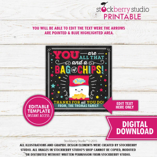 You Are All That and a Bag of Chips Tag