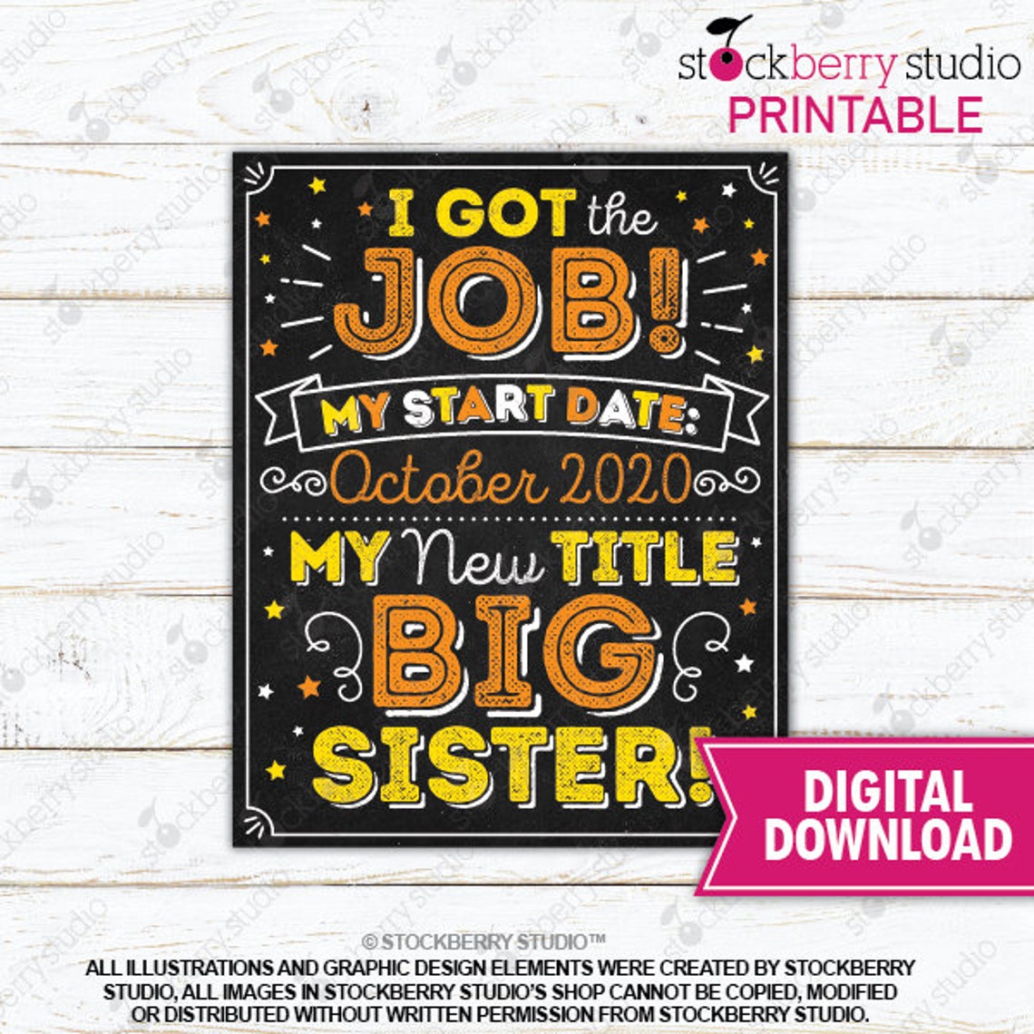 Big Sister Pregnancy Announcement Sign