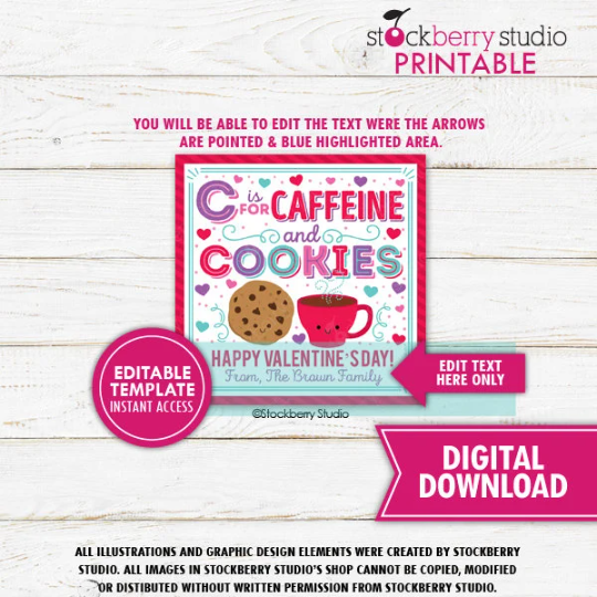 Valentine Coffee Gift Tag