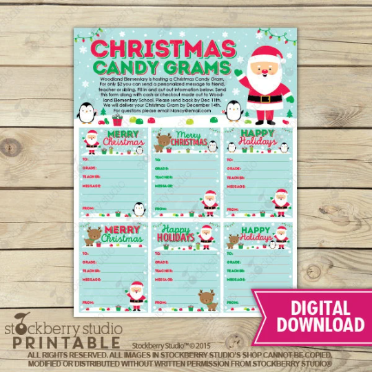 Christmas Candy Grams Flyer