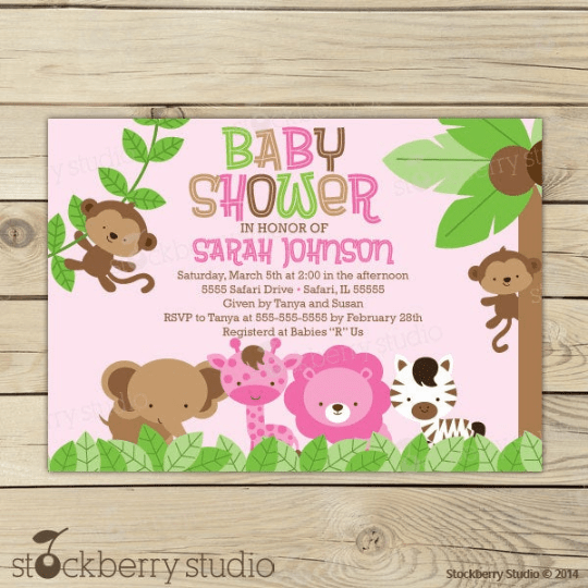 Jungle Safari Baby Shower Invitation - Stockberry Studio