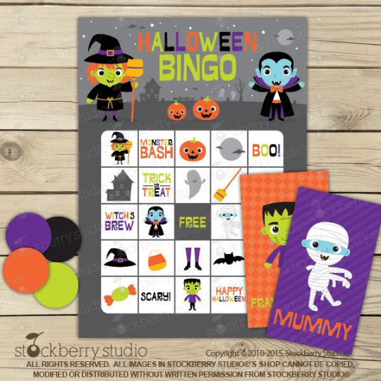 Halloween Bingo Card Game - Printable - Stockberry Studio