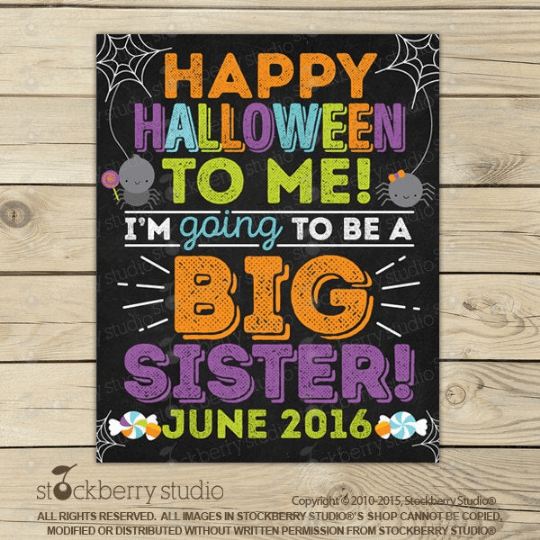 Halloween Pregnancy Announcement Sign - Stockberry Studio