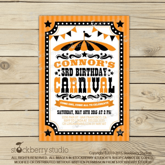 Halloween Carnival Birthday Invitation - Stockberry Studio