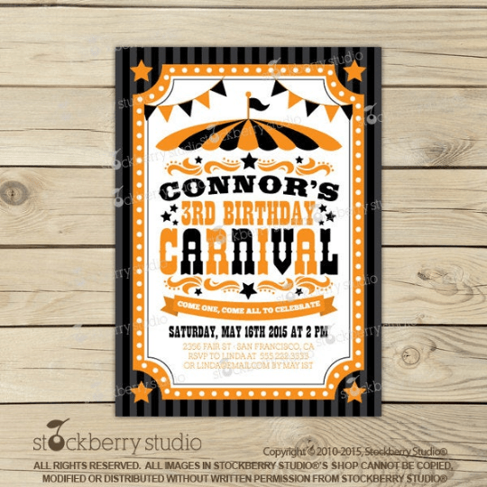Halloween Carnival Birthday Invitation - Stockberry Studio