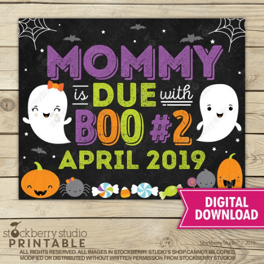 It's Not a Trick! Halloween Pregnancy Announcement Sign - Stockberry Studio