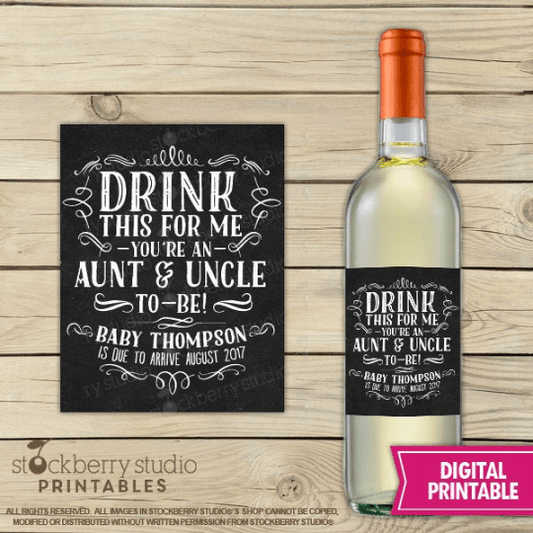 Pregnancy Announcement Printable Wine Label - Stockberry Studio