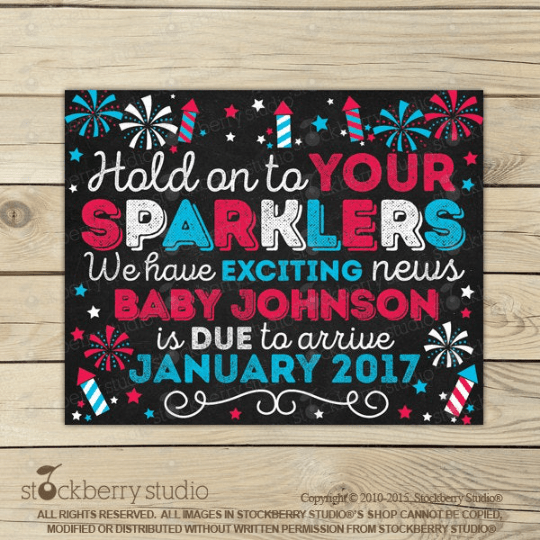 4th of July Pregnancy Announcement Sign - Stockberry Studio