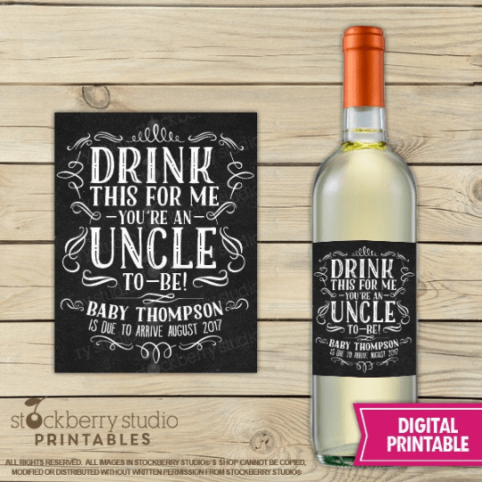 Pregnancy Announcement Printable Wine Label - Stockberry Studio