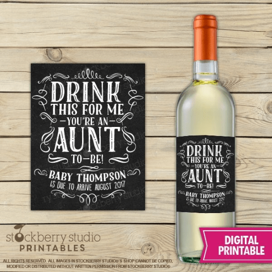 Pregnancy Announcement Printable Wine Label - Stockberry Studio