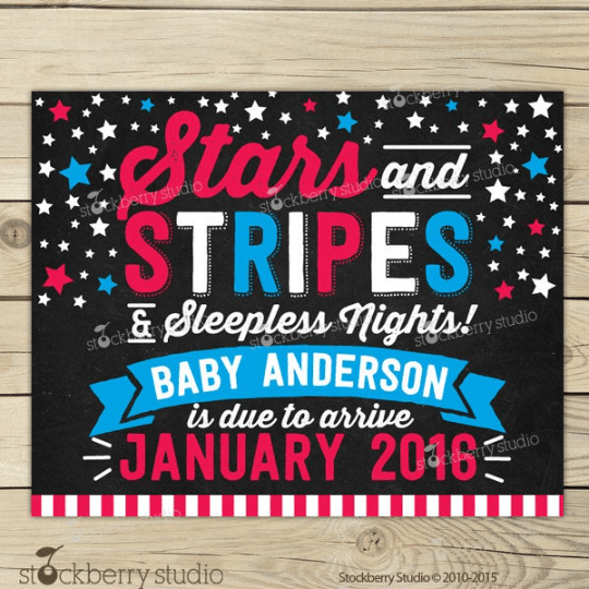 4th of July Pregnancy Announcement Sign - Stockberry Studio