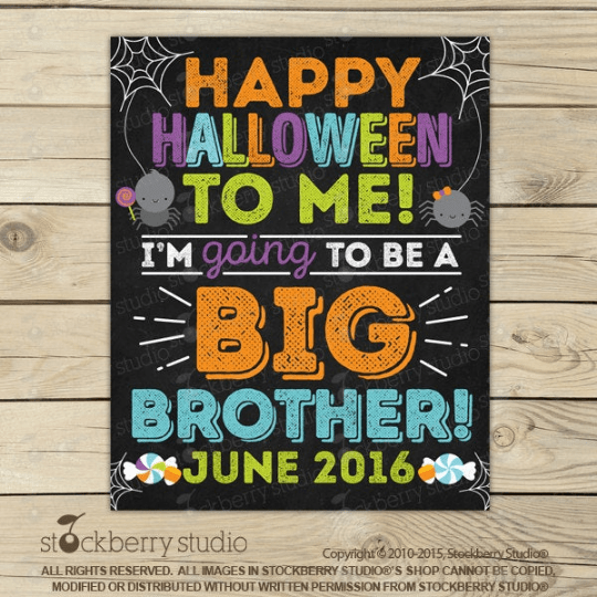Halloween Pregnancy Announcement Sign - Stockberry Studio