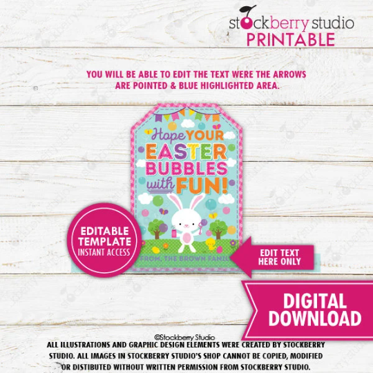 Easter Bubbles Gift Tag