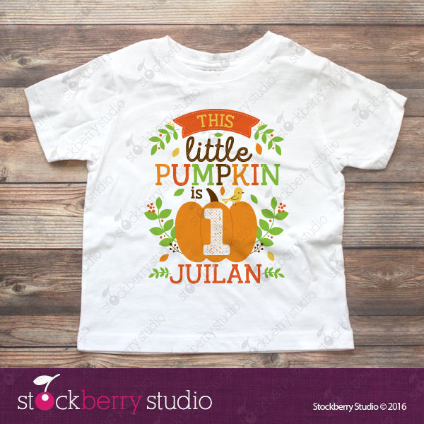 Little Pumpkin Birthday Shirt Personalized