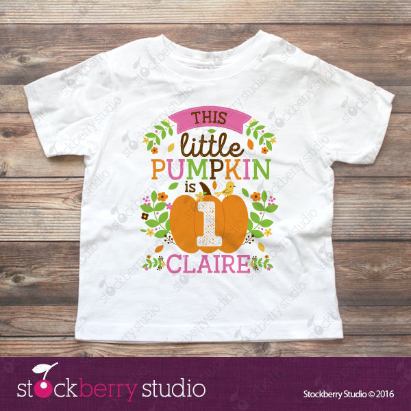 Little Pumpkin Birthday Shirt Personalized