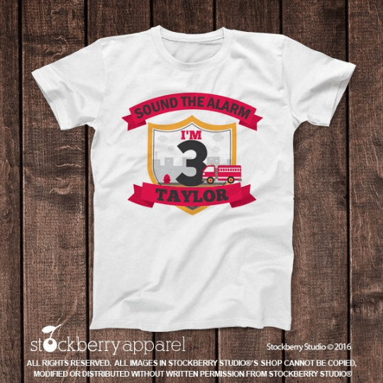 Firetruck Birthday Shirt - Stockberry Studio