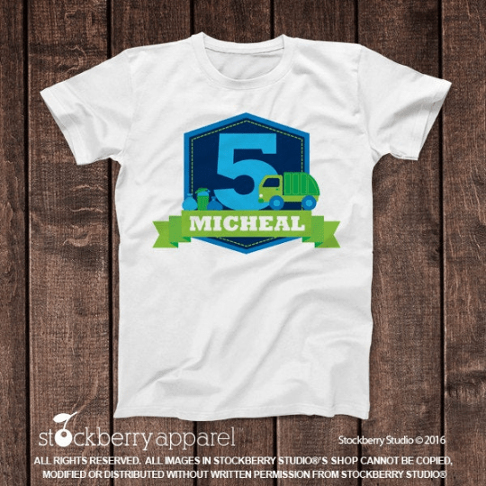 Garbage Truck Birthday Party T-shirt - Stockberry Studio
