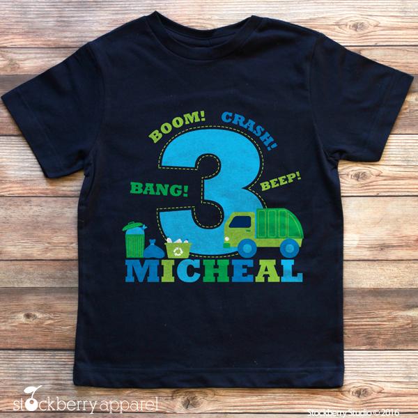 Garbage Truck Birthday Party T-shirt - Stockberry Studio
