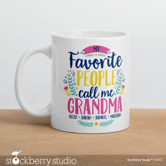 Grandma Coffee Mug with Grandkids Names