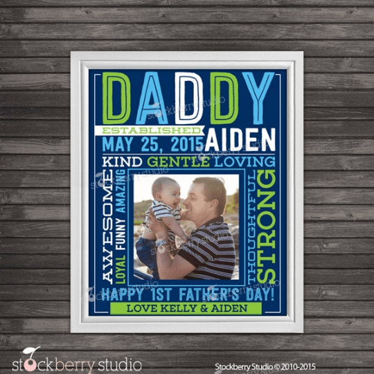 Father's Day Gift Wall from Kids - Personalized - Stockberry Studio
