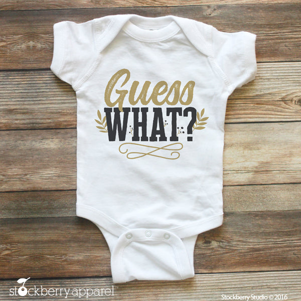 Guess What Pregnancy Announcement - Surprise Baby Announcement - Stockberry Studio
