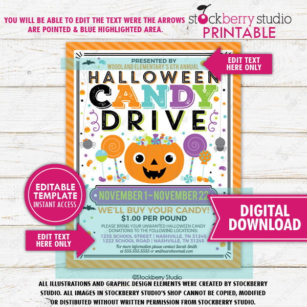 Halloween Candy Drive Flyer