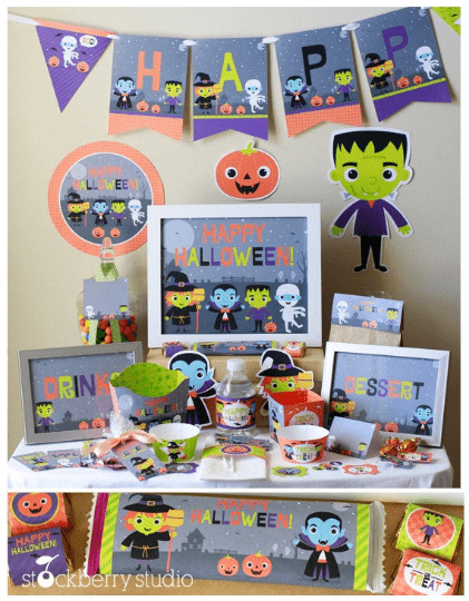 Halloween Printable Party Kit Decorations - Stockberry Studio