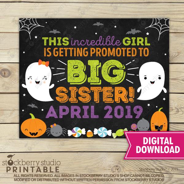 It's Not a Trick! Halloween Pregnancy Announcement Sign - Stockberry Studio