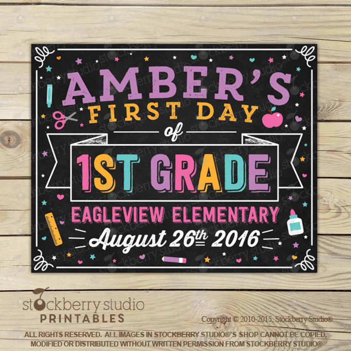 Prince First Day of School Chalkboard Sign Printable