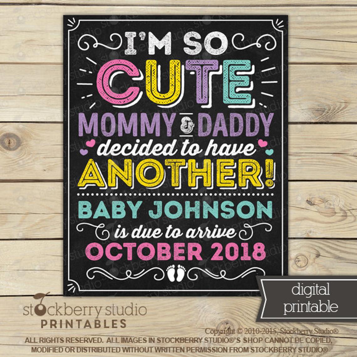 I'm So Cute Pregnancy Sign