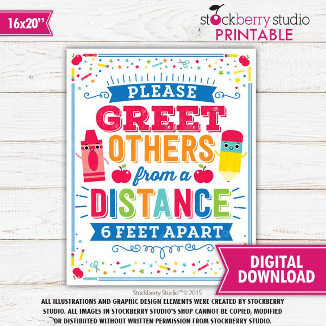 Classroom Social Distance Sign