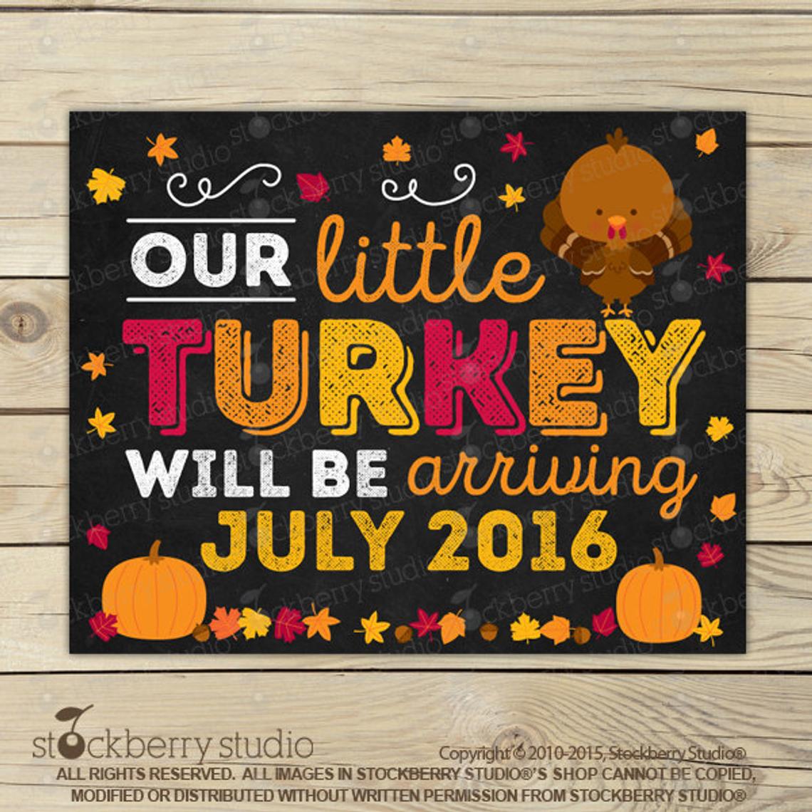 Thanksgiving Pregnancy Announcement Sign