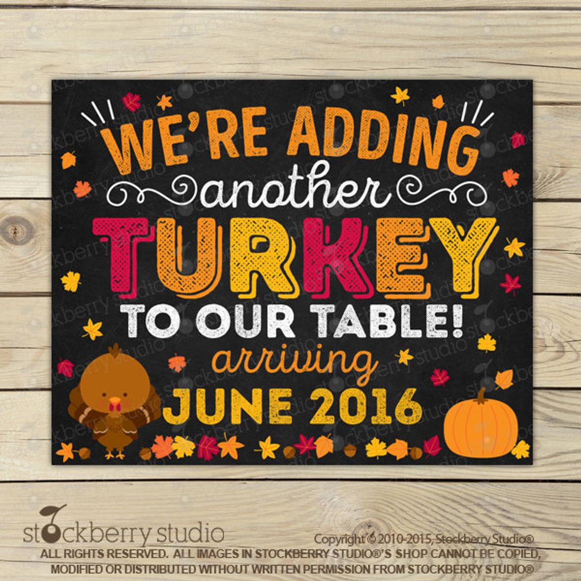 Thanksgiving Pregnancy Announcement Sign