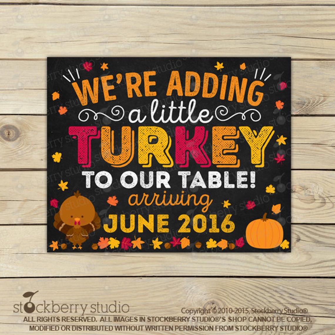 Thanksgiving Pregnancy Announcement Sign