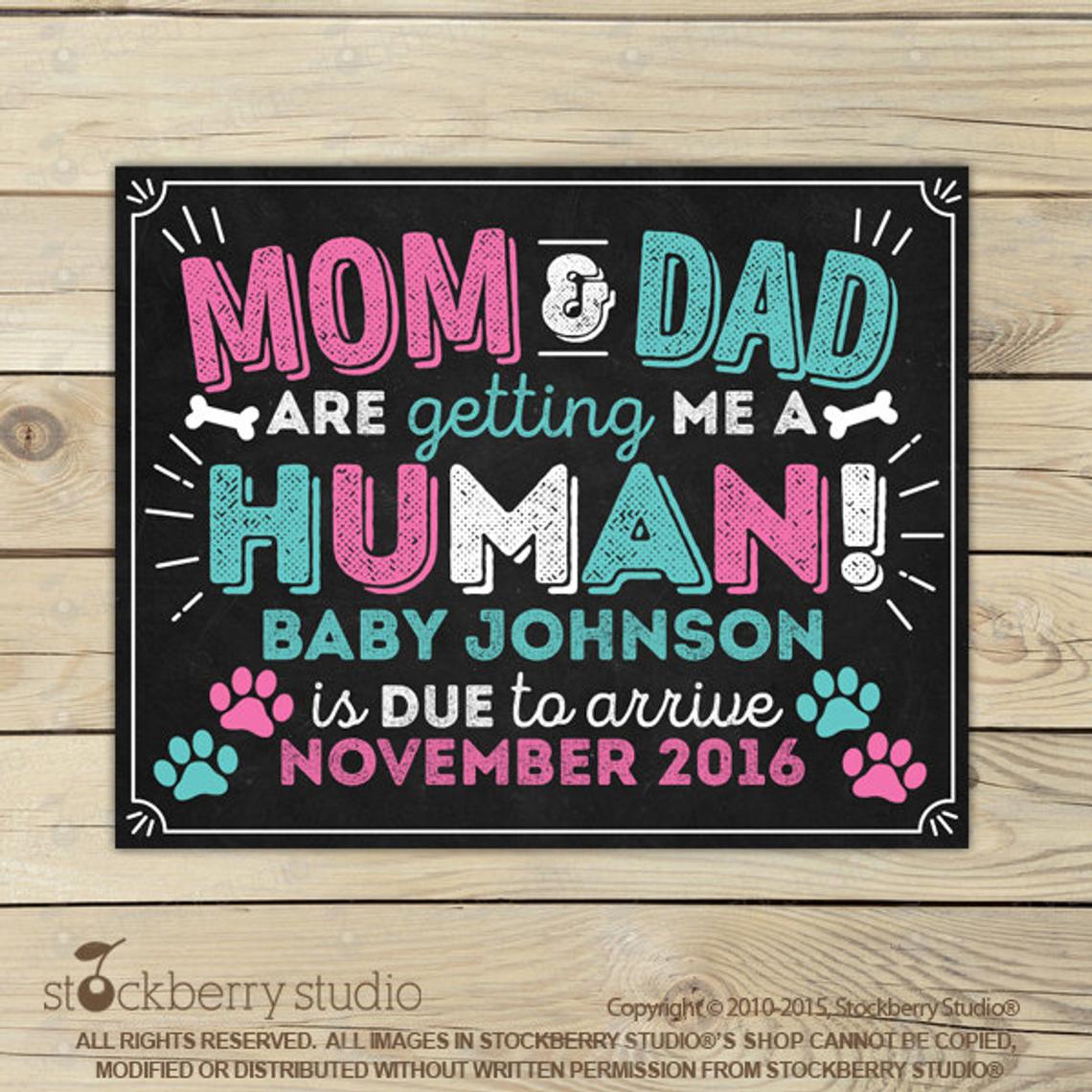 Dog Pregnancy Announcement Sign