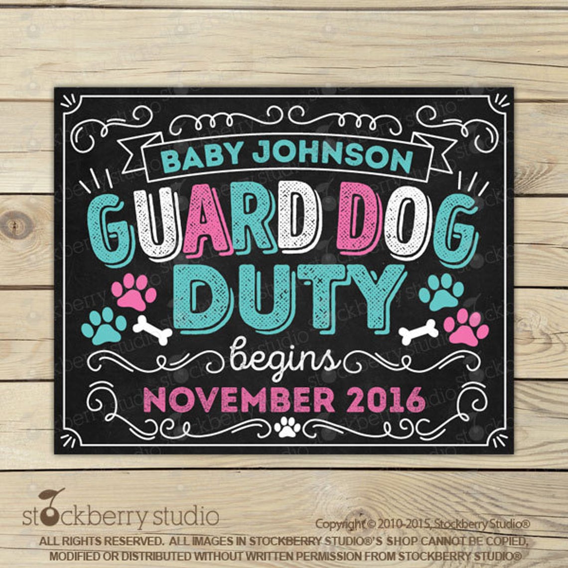 Dog Pregnancy Announcement Sign