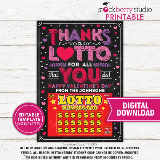 Valentine's Day Lottery Ticket Holder