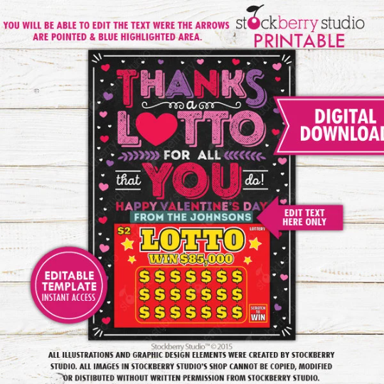 Valentine's Day Lottery Ticket Holder
