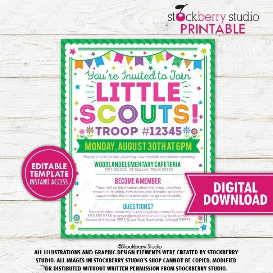 Scout Recruitment Flyer Invite – Stockberry Studio