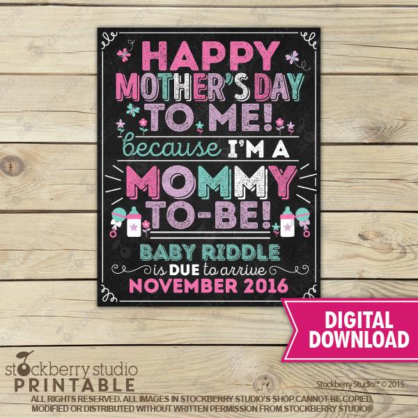 Mother's Day Big Sister Pregnancy Announcement Chalkboard Sign - Stockberry Studio