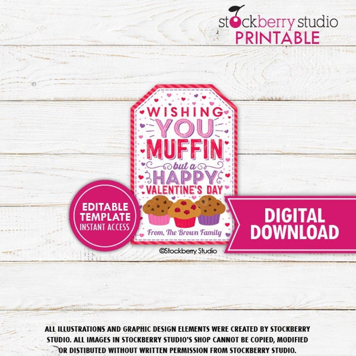 Valentines Muffin Gift Tag