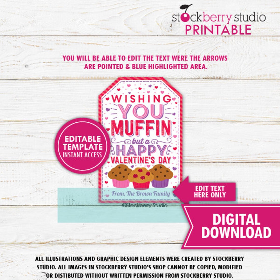Valentines Muffin Gift Tag