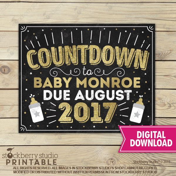 New Years Pregnancy Announcement Sign