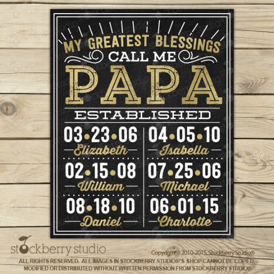 Grandpa Gift Wall Art Grandchildren Christmas Day Gifts Personalized - Stockberry Studio