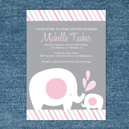 Elephant Baby Shower Invitation - Stockberry Studio