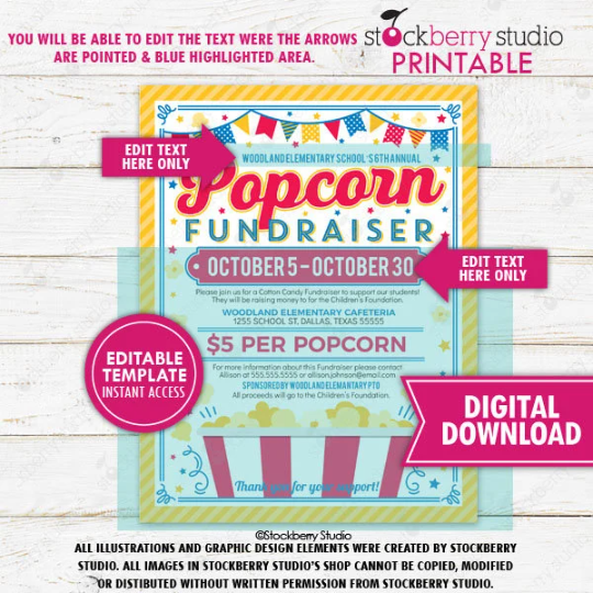 Popcorn Fundraiser Flyer