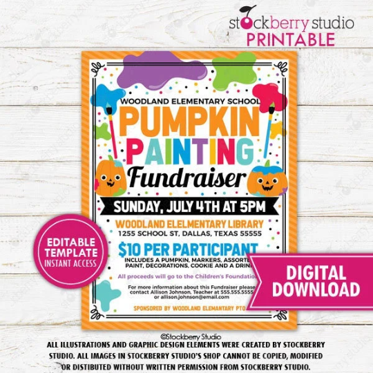 Pumpkin Painting Party Invitation