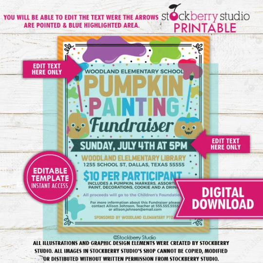 Pumpkin Painting Party Invitation
