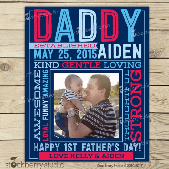 Father's Day Gift Wall from Kids - Personalized - Stockberry Studio