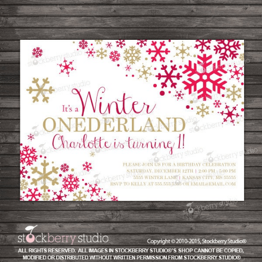 Winter Onederland Birthday Party Invitation - Stockberry Studio